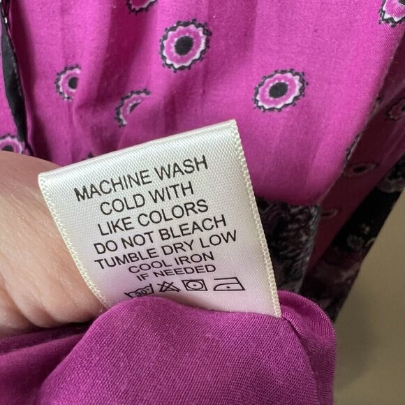 Truly 4 U Paisley Print Pleated Skirt Elastic Waist‎ Drawstring Purple Women’s S - Picture 6 of 8